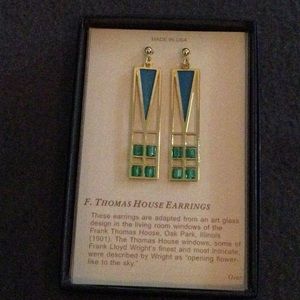 Frank Lloyd Wright Style Earrings, New